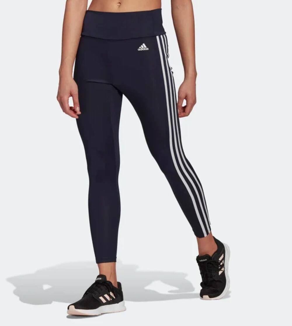 ADIDAS Women's Designed To Move Leggings XS Navy Blue High Rise 7/8 Length NWT